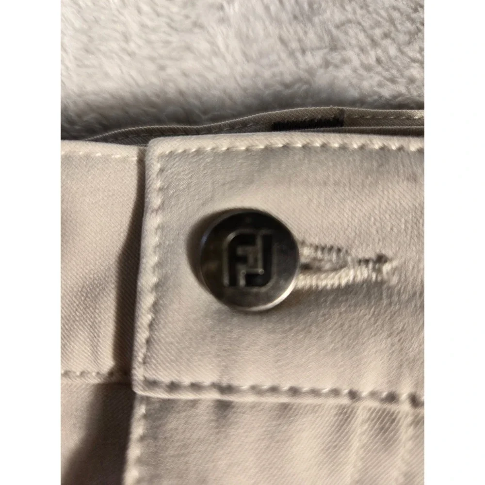 FootJoy Mens Athletic Fit Golf Pants Beige Stone 5-Pocket Performance 35x30